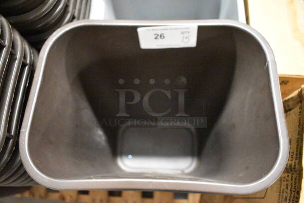 15 Brown Poly Trash Cans. 15x11x20. 15 Times Your Bid! - Image 3 of 3