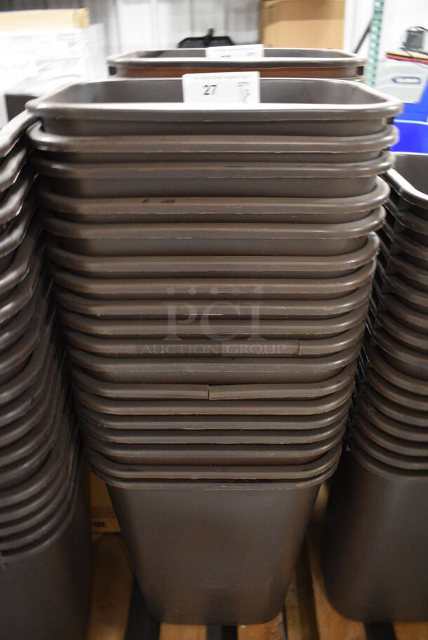 18 Brown Poly Trash Cans. 15x11x20. 18 Times Your Bid!