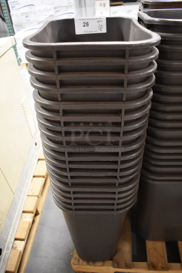 18 Brown Poly Trash Cans. 15x11x20. 18 Times Your Bid! - Image 1 of 3