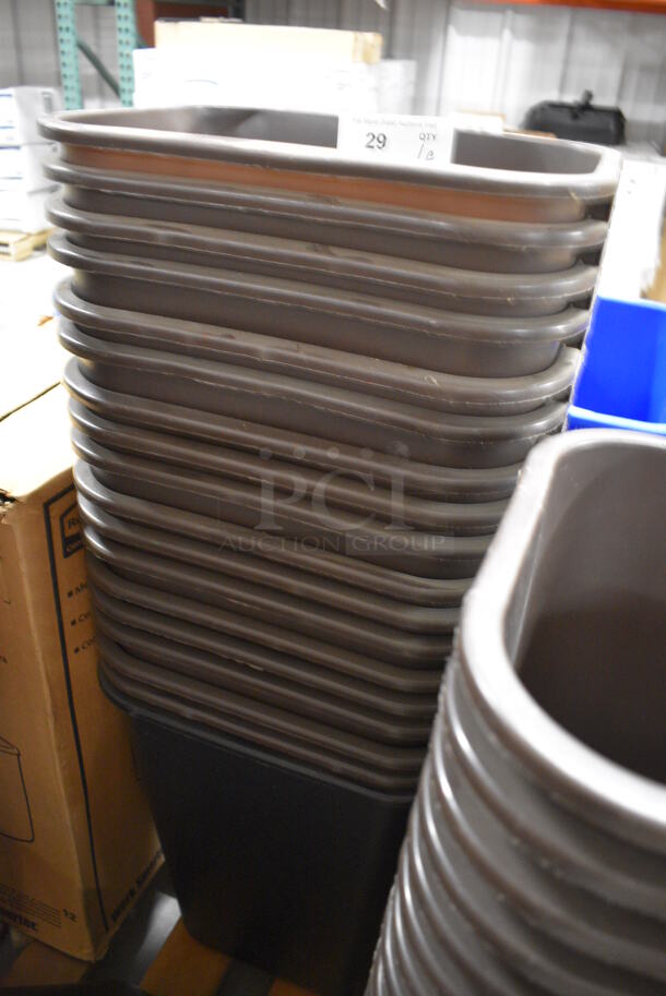18 Poly Trash Cans; 17 Brown, 1 Black. 15x11x20. 18 Times Your Bid! - Image 2 of 3