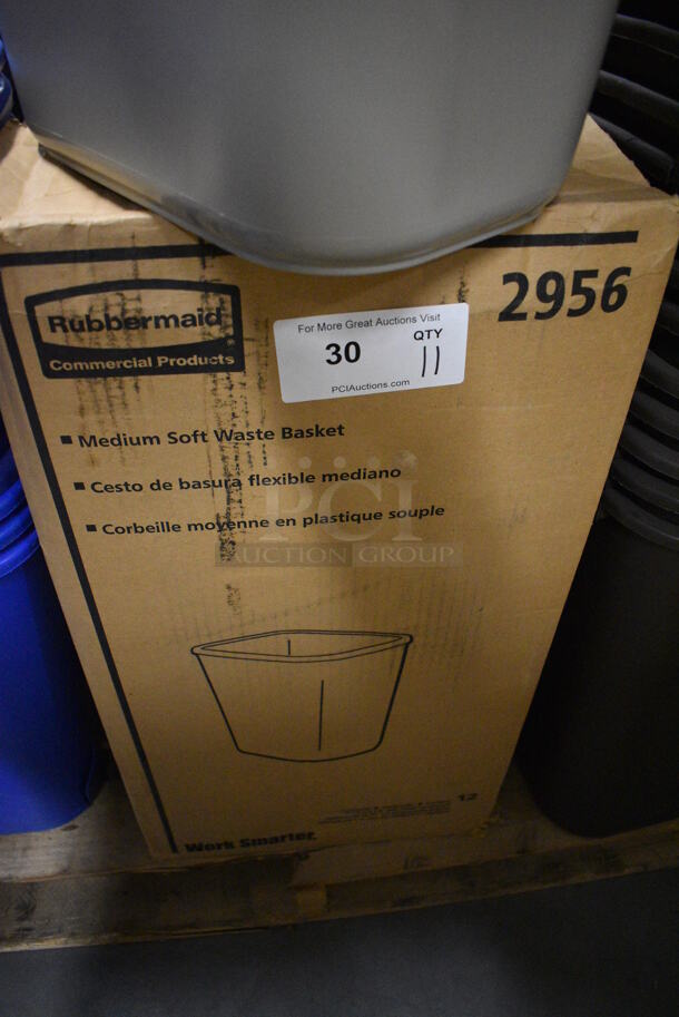 11 BRAND NEW IN BOX! Rubbermaid Gray Poly Trash Cans. 14x10.5x15. 11 Times Your Bid! - Image 4 of 4