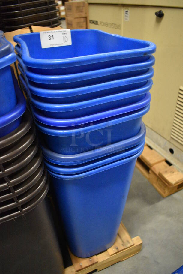 10 BRAND NEW IN BOX! Blue Poly Trash Cans. 15.5x11x20. 10 Times Your Bid! - Image 3 of 4