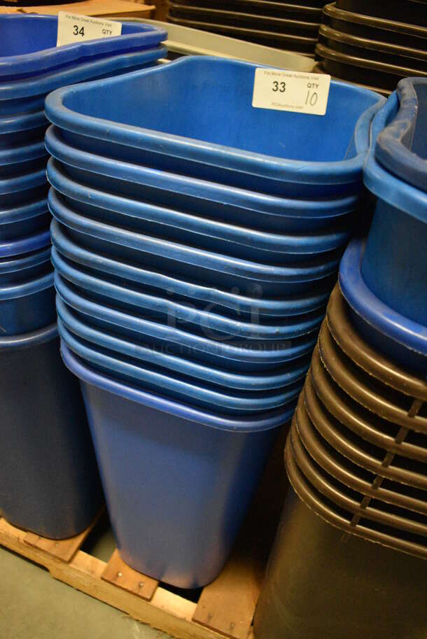 10 BRAND NEW IN BOX! Blue Poly Trash Cans. 15.5x11x20. 10 Times Your Bid! - Image 2 of 4