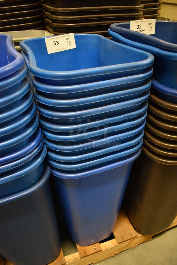10 BRAND NEW IN BOX! Blue Poly Trash Cans. 15.5x11x20. 10 Times Your Bid! - Image 3 of 4