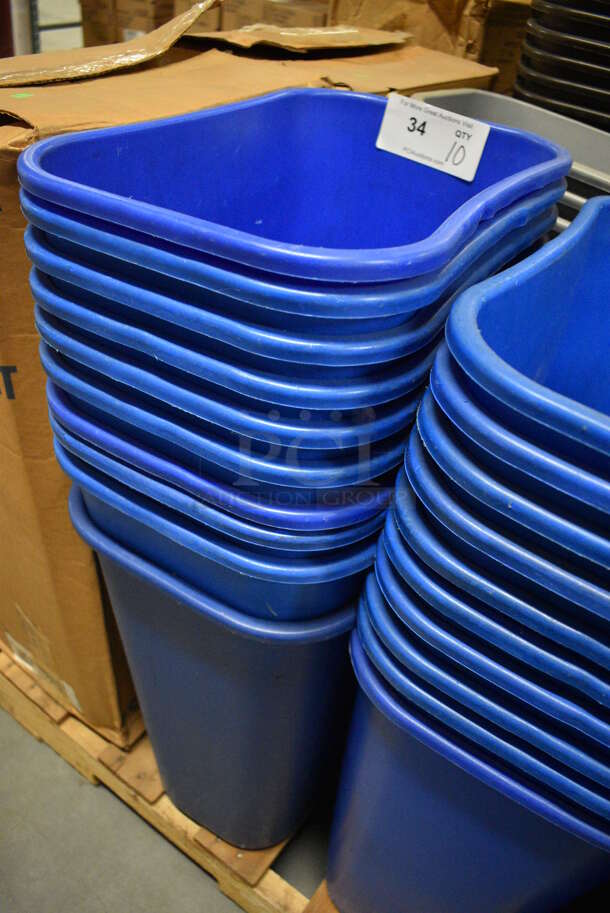 10 BRAND NEW IN BOX! Blue Poly Trash Cans. 15.5x11x20. 10 Times Your Bid! - Image 2 of 4