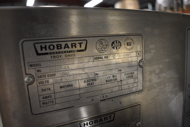 FANTASTIC! Hobart Model CFS-66A Stainless Steel Commercial Conveyor Dishwasher w/ Control Box. 208 Volts, 3 Phase. 101x29x73, 20x9x20 - Image 5 of 12