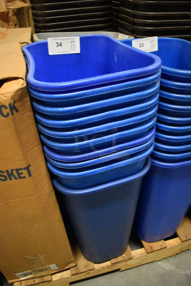 10 BRAND NEW IN BOX! Blue Poly Trash Cans. 15.5x11x20. 10 Times Your Bid! - Image 3 of 4