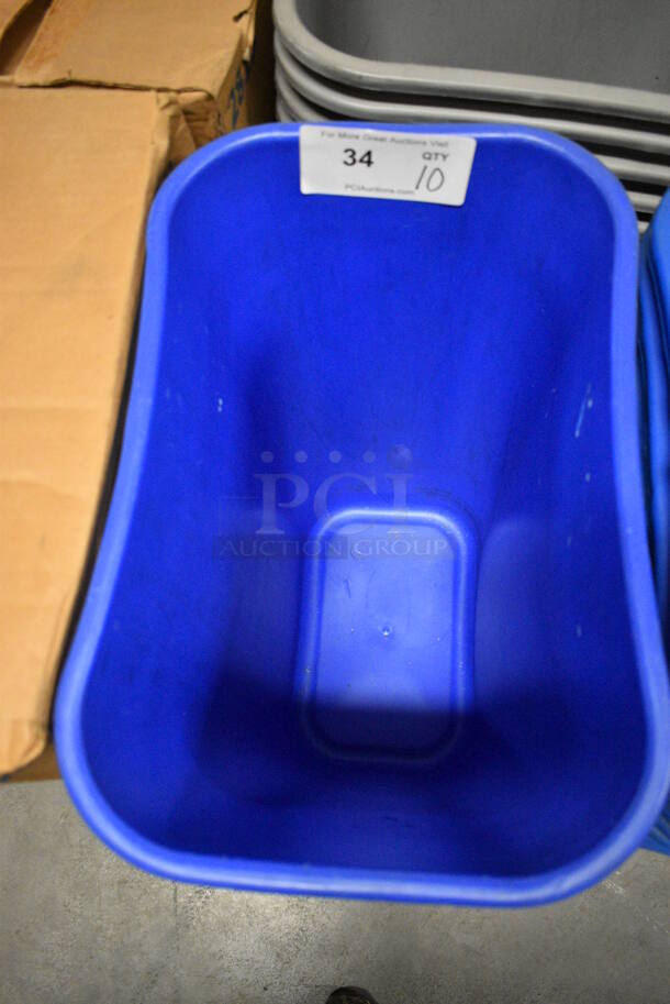 10 BRAND NEW IN BOX! Blue Poly Trash Cans. 15.5x11x20. 10 Times Your Bid! - Image 4 of 4