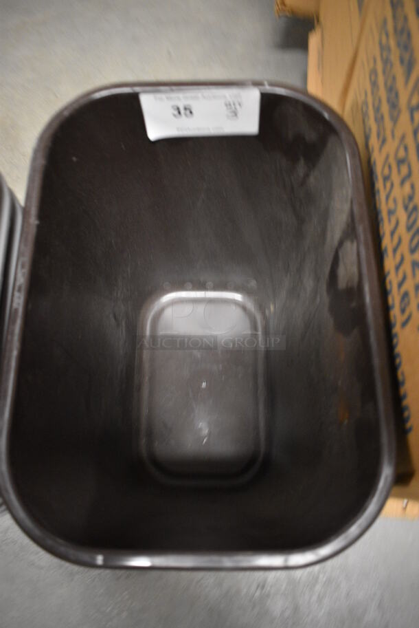 3 BRAND NEW IN BOX! Brown Poly Trash Cans. 14.5x10x15. 3 Times Your Bid! - Image 2 of 3