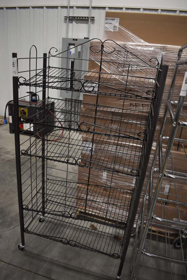 Black Metal 5 Tier Chip Display Rack on Casters. 33x17x65 - Image 2 of 4