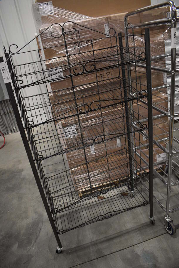 Black Metal 5 Tier Chip Display Rack on Casters. 33x17x65 - Image 3 of 4