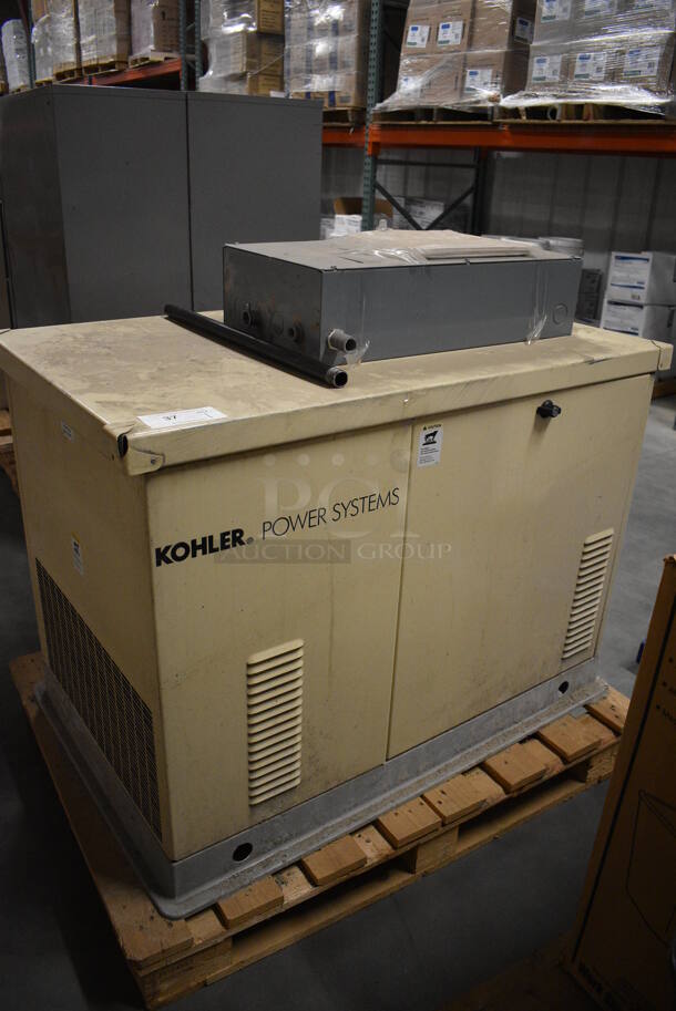 Kohler Power Systems Metal Commercial Gas Powered Generator w/ Control Box. 44x27x32, 13x6x24 - Image 1 of 9