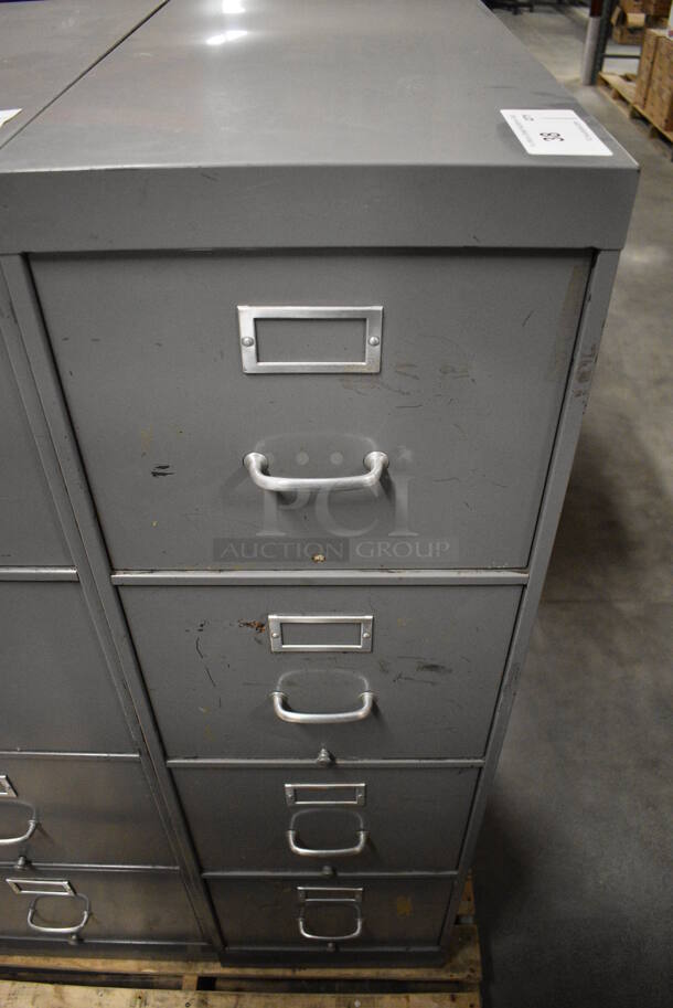 Gray Metal 4 Drawer Filing Cabinet. 15x27x52