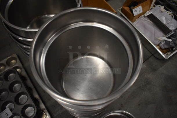 9 Stainless Steel Cylindrical Drop In Bins. 9.5x9.5x8. 9 Times Your Bid! - Image 2 of 3
