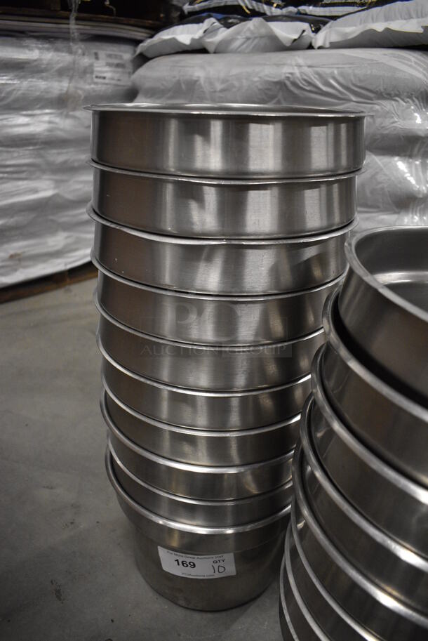 10 Stainless Steel Cylindrical Drop In Bins. 11x11x8. 10 Times Your Bid!