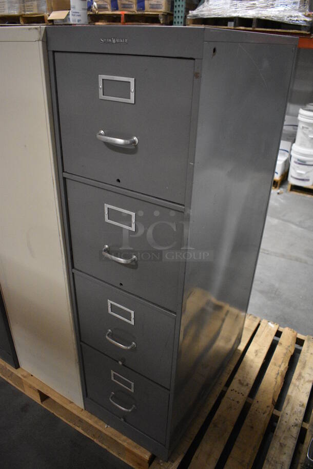 Shaw Walker Gray Metal 4 Drawer Filing Cabinet. 15x27x52 - Image 2 of 8