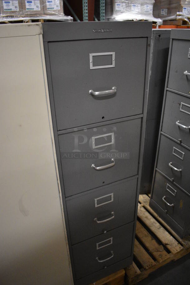 Shaw Walker Gray Metal 4 Drawer Filing Cabinet. 15x27x52 - Image 3 of 8