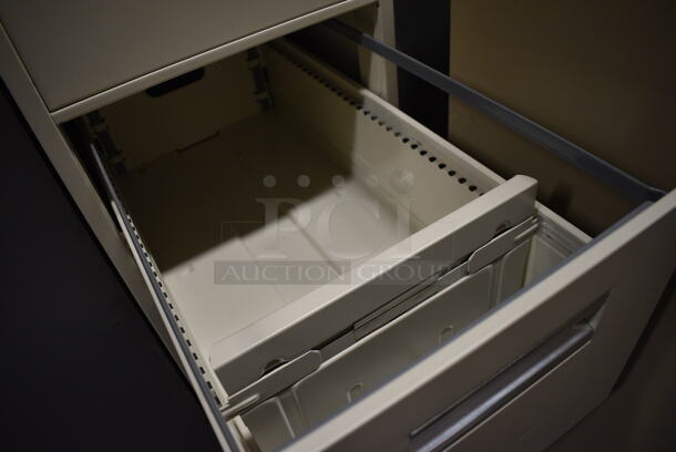 Allsteel Tan Metal 4 Drawer Filing Cabinet. 15x28.5x52 - Image 6 of 8