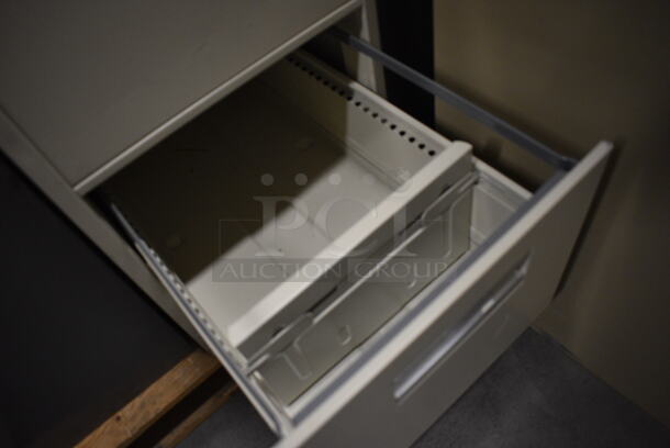 Allsteel Tan Metal 4 Drawer Filing Cabinet. 15x28.5x52 - Image 8 of 8