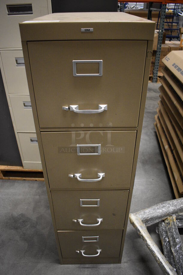 Cole Metal 4 Drawer Filing Cabinet. 15x27x52.5 - Image 1 of 8