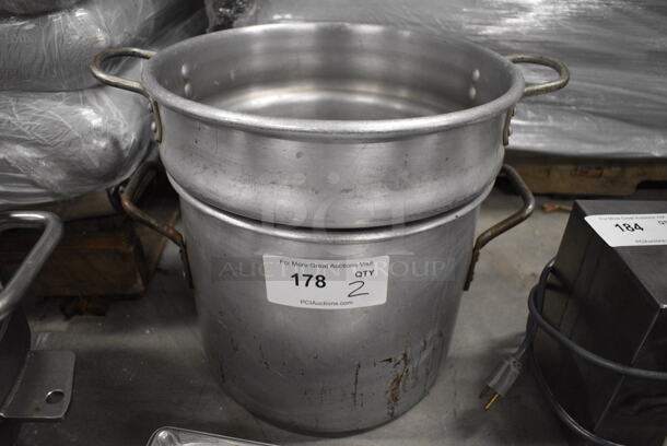 2 Metal Bins w/ Handles. 17x13x10, 16.5x12.5x10.5. 2 Times Your Bid!