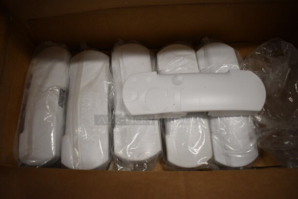 18 BRAND NEW IN BOX! Cooper Lighting White Metal End Caps. 9x3x1.5. 18 Times Your Bid!