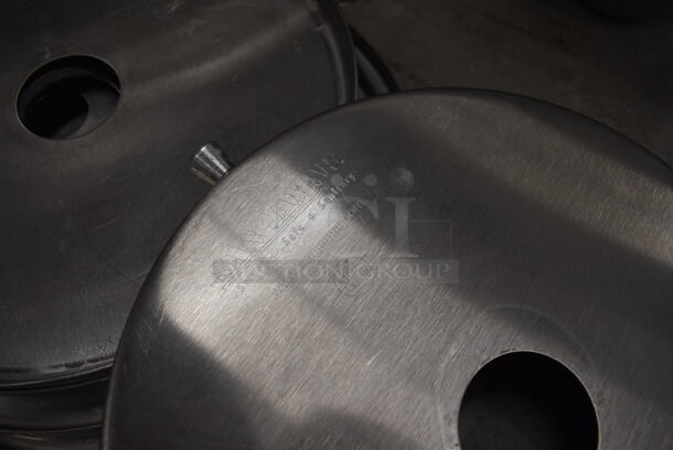 6 Various Metal Round Plate Return Top Pieces! 9.5x9.5, 11.5x11.5. 6 Times Your Bid! - Image 3 of 3