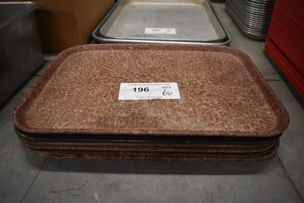 6 Various Brown Trays. Includes 16x12x1. 6 Times Your Bid!