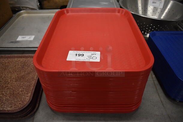 30 Red Poly Trays. 17.5x14x1. 30 Times Your Bid!
