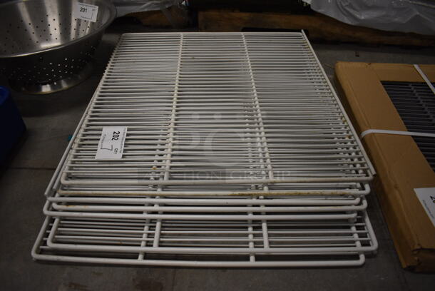 ALL ONE MONEY! Lot of 7 White Poly Coated Racks! 24.5x22