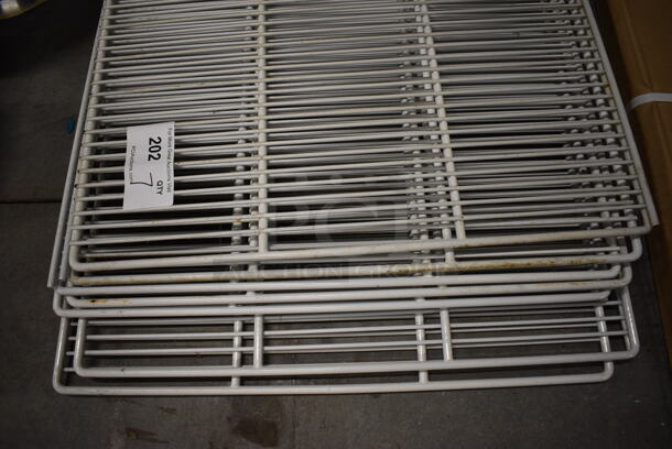 ALL ONE MONEY! Lot of 7 White Poly Coated Racks! 24.5x22 - Image 3 of 3