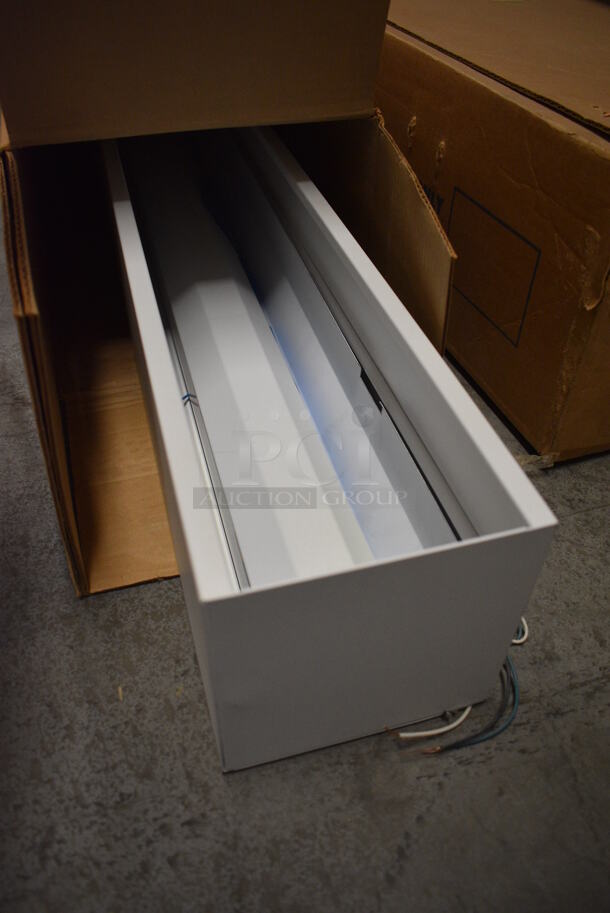 BRAND NEW IN BOX! PMC Lighting White Metal Light. 49x6x6