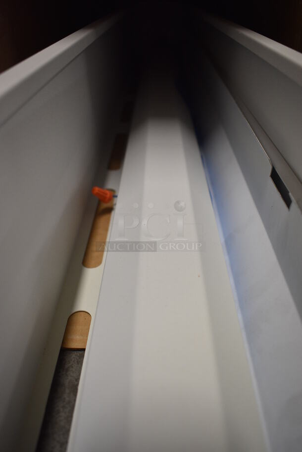 BRAND NEW IN BOX! PMC Lighting White Metal Light. 49x6x6 - Image 4 of 9