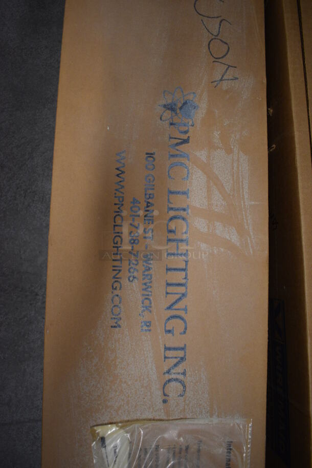 BRAND NEW IN BOX! PMC Lighting White Metal Light. 49x6x6 - Image 6 of 9