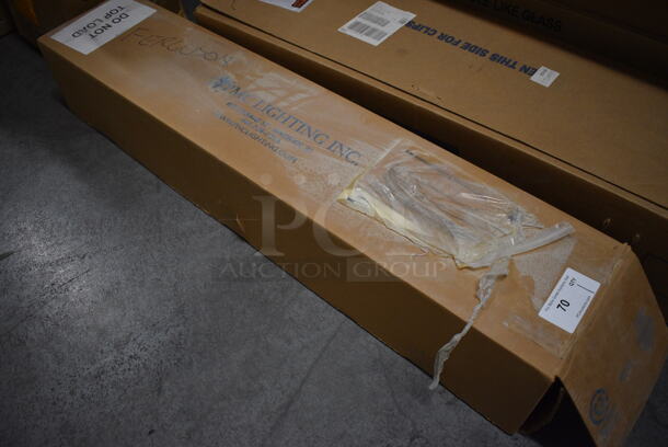 BRAND NEW IN BOX! PMC Lighting White Metal Light. 49x6x6 - Image 7 of 9
