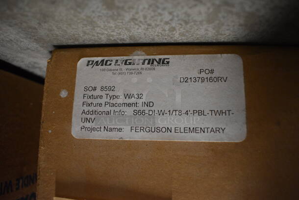 BRAND NEW IN BOX! PMC Lighting White Metal Light. 49x6x6 - Image 9 of 9