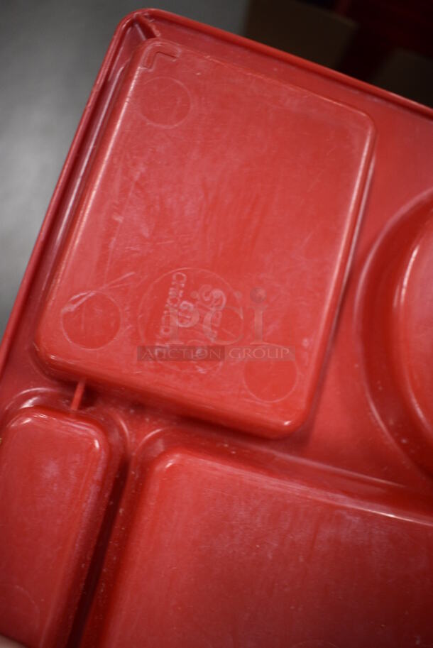 ALL ONE MONEY! Lot of 60 SiLite Red Poly 6 Compartment Food Trays! 15x9x1 - Image 4 of 4