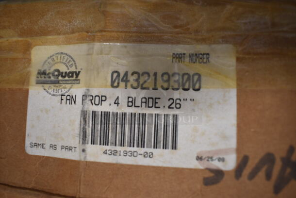 3 McQuay Metal Tri Blade Fan Propellers. 26x26x4. 3 Times Your Bid! - Image 5 of 8