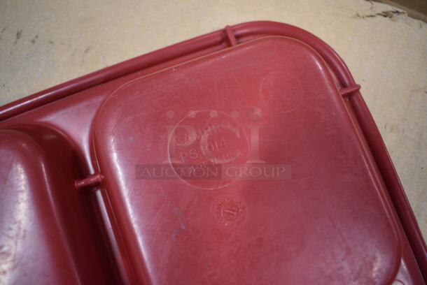 ALL ONE MONEY! Lot of 50 Cambro Red Poly 6 Compartment Food Trays! 14.5x10x1 - Image 4 of 4