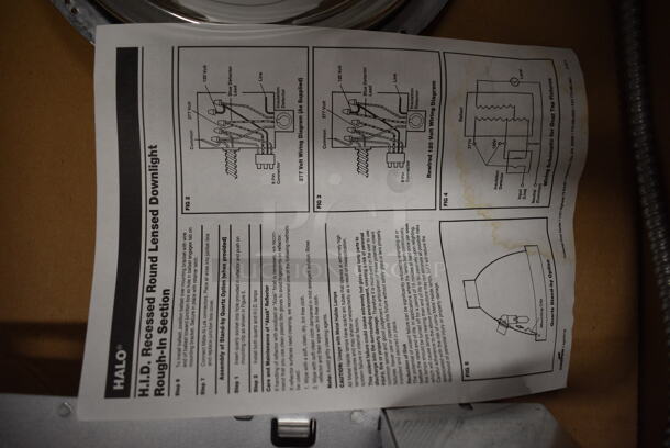 BRAND NEW IN BOX! Halo HID Recessed Round Lensed Downlight Rough In Section. 29x14x10 - Image 6 of 9