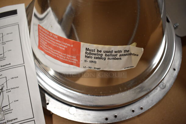BRAND NEW IN BOX! Halo HID Recessed Round Lensed Downlight Rough In Section. 29x14x10 - Image 7 of 9