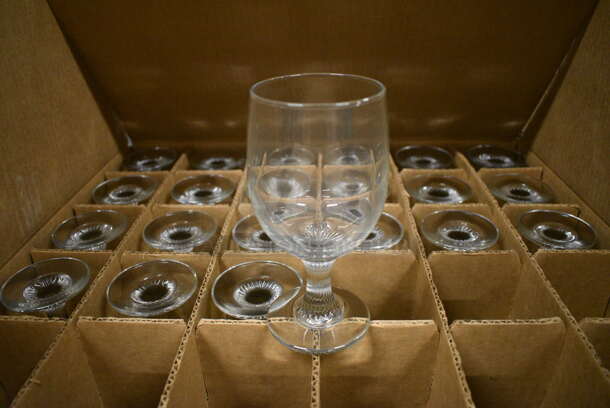 36 BRAND NEW IN BOX! Goblet Glasses.3x3x6. 36 Times Your Bid!