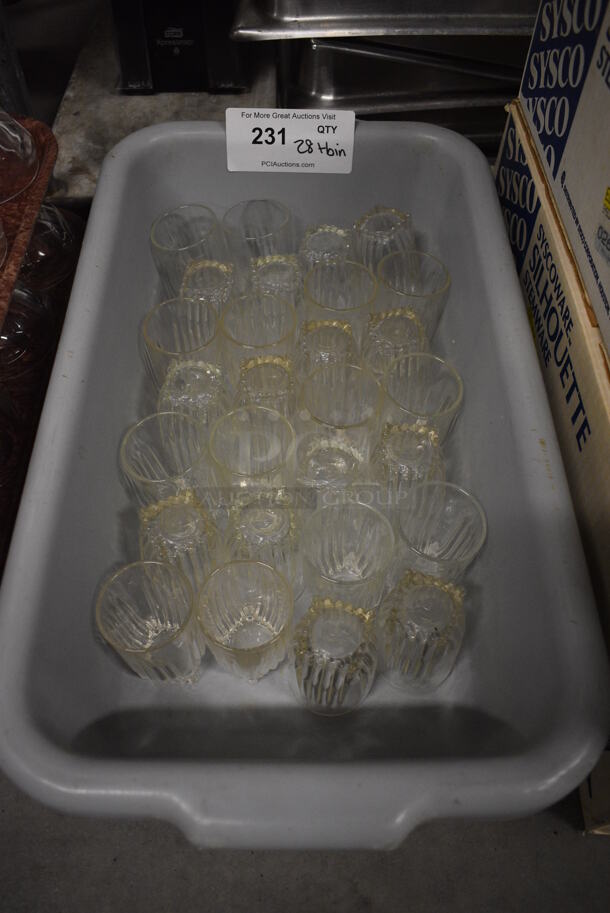 28 Beverage Glasses in Gray Bin. 2x2x3.5. 28 Times Your Bid! - Image 4 of 4