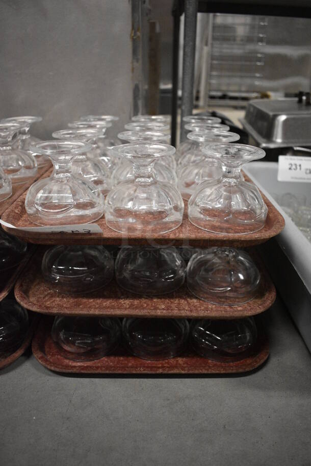 36 Sundae Glasses on 3 Brown Trays. 3.5x3.5x3. 36 Times Your Bid! - Image 3 of 3