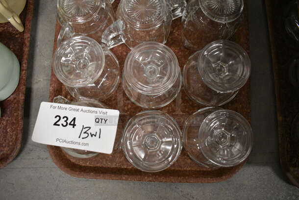 13 Various Glasses / Pourers on Brown Tray. Includes 3.5x3.5x3. 13 Times Your Bid! - Image 2 of 4