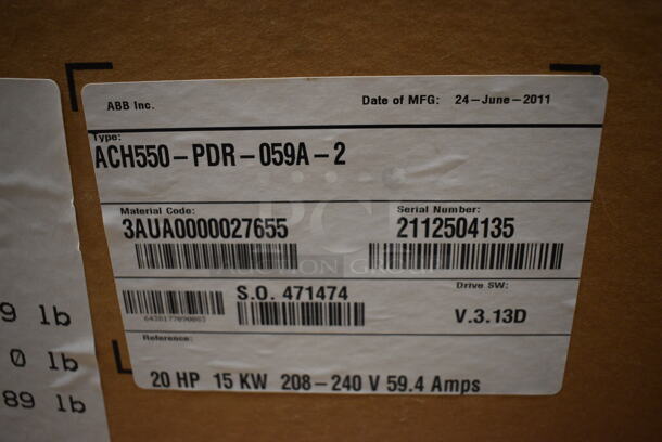 BRAND NEW IN BOX! ABB Model ACH550-PDR-059A-2 HVAC Drive. 10x10x39  - Image 12 of 12