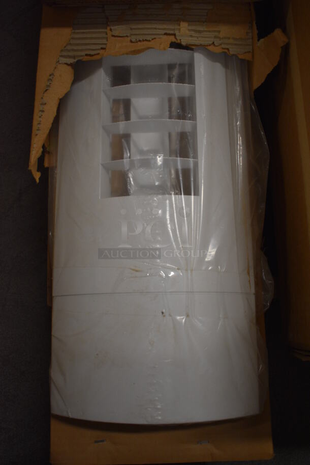 3 BRAND NEW IN BOX! White Metal Light Fixtures. 10x3x59. 3 Times Your Bid! - Image 3 of 6