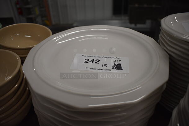 13 White Ceramic Plates. 10.5x10.5x1. 13 Times Your Bid! - Image 2 of 3