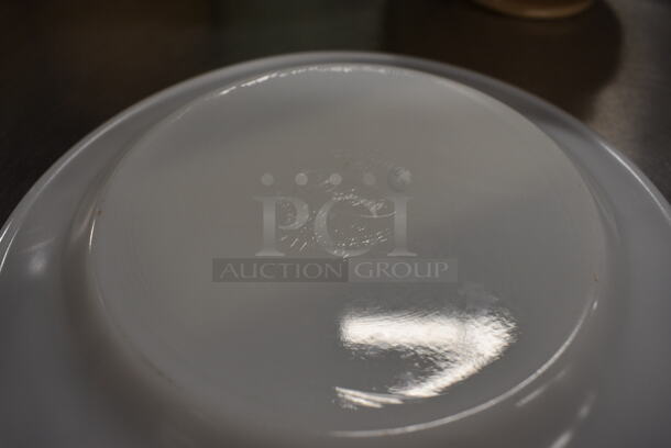 12 White Ceramic Plates w/ Pattern on Rim. 7x7x1. 12 Times Your Bid! - Image 3 of 4