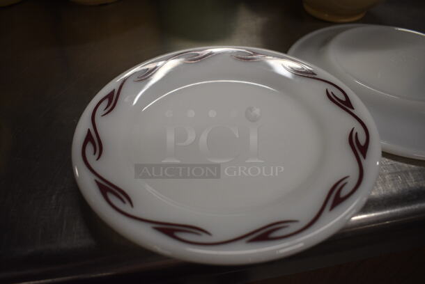 12 White Ceramic Plates w/ Pattern on Rim. 7x7x1. 12 Times Your Bid! - Image 4 of 4